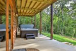 Hot tub on terrace level